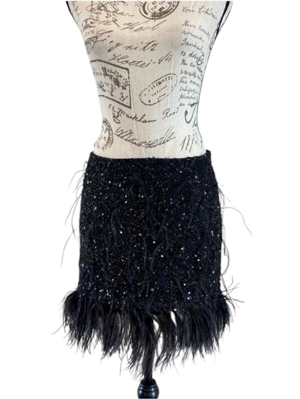 Haute Hippie Beaded Sequin Mini Skirt